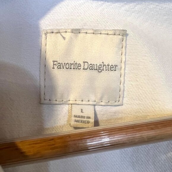 Favorite Daughter The Otto Denim Boyfriend Jacket White Whistler Wash L Classic - Picture 4 of 9